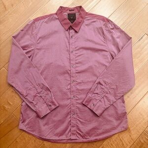 GUESS Men's Long Sleeve Pink Button Down Cotton Shirt Size XXL